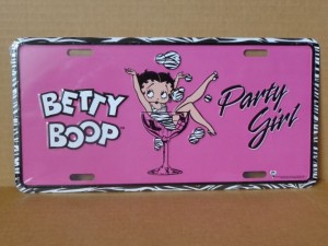 Betty Boop Metal License Plate Party Girl 1 Design